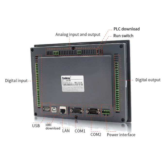 ODM Modbus RTU TCPのタッチ パネルPLC 30DI 30DO QM3G-70 KFH 0