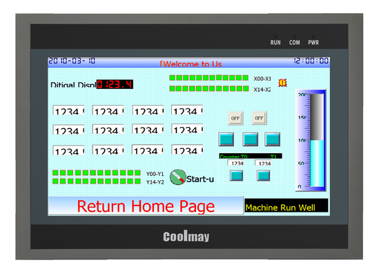 QM3G-100FH-24MR-485P 10インチ HMI PLC オールインワン 30DI 30DO Modbus RTUプロトコル プログラマブルロジックコントローラ