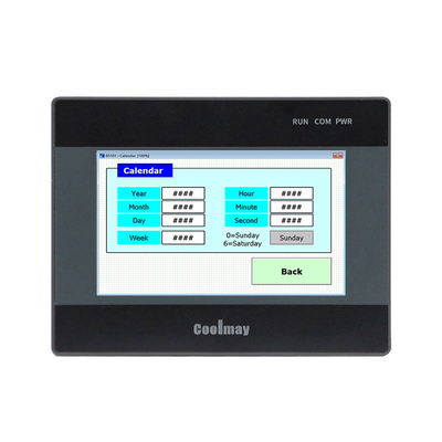 Coolmay 4.3インチ HMI PLC オールインワン 統合 65536色 True Color タッチスクリーン RS232/RS485 ポート485P対応 FX3G/FX3U/FX3S デジタル温度付き 水システム用 EX3G-8043H-24MR